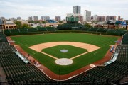 The expansive grass at Wrigley Filed as seen from upper deck. The groundskeepers at Wrigley Field, in Chicago, home of the Cubs, are among the best qualified to give lawn care tips because they have to deal with keeping grass healthy every day.