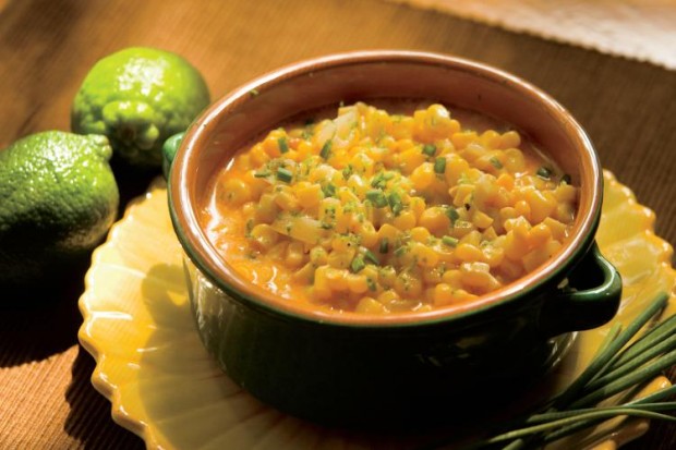 Creamy Chili-Lime Corn Recipe With Goat Cheese Creamy Chili-Lime Corn Recipe With Goat Cheese