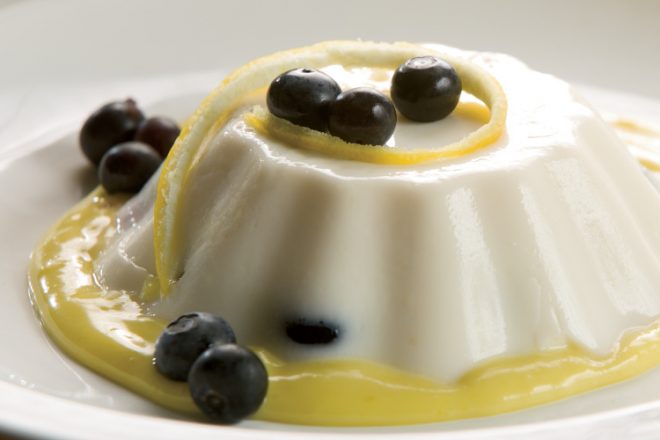Blueberry Panna Cotta with Lemon Curd