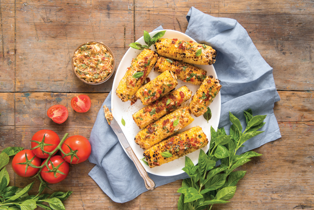 RecipeRoasted Sweet Corn with Sun-Dried Tomato Butter