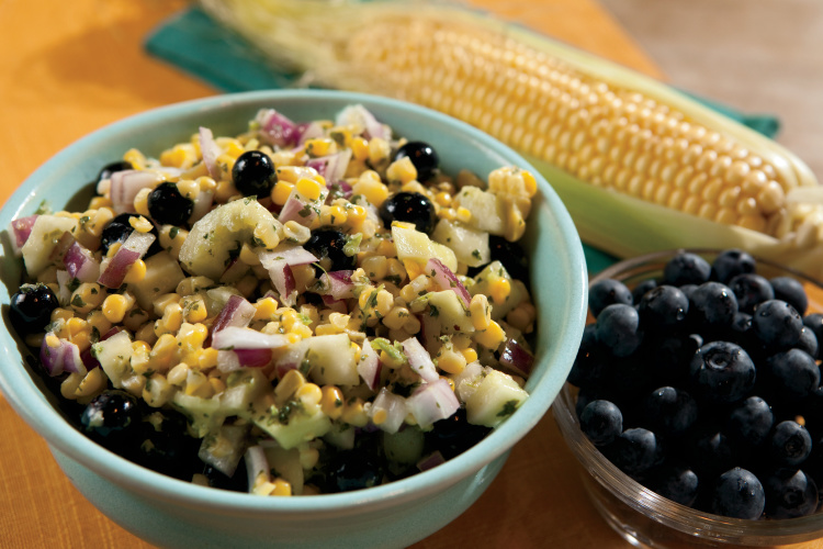Blueberry Corn Salad with Honey Lime Dressing