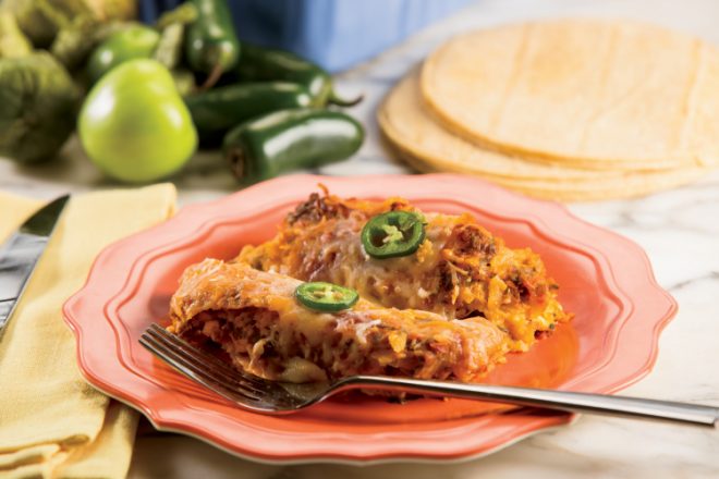 Enchilada Egg Bake with Salsa Verde