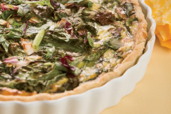 Spring Greens and Country Ham Tart