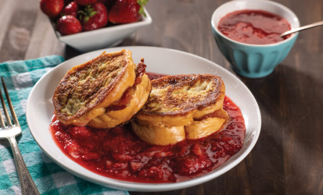 Strawberry and Bacon Stuffed French Toast