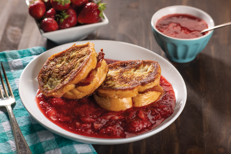 Strawberry and Bacon Stuffed French Toast