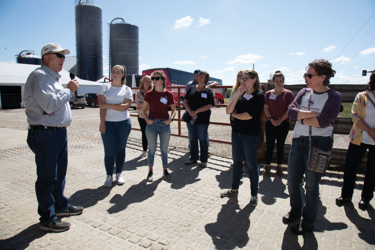 Members of the Illinois Academy of Nutrition and Dietetics toured High Tower Farms in Gridley in 2019 as part of the Illinois Farm Families program