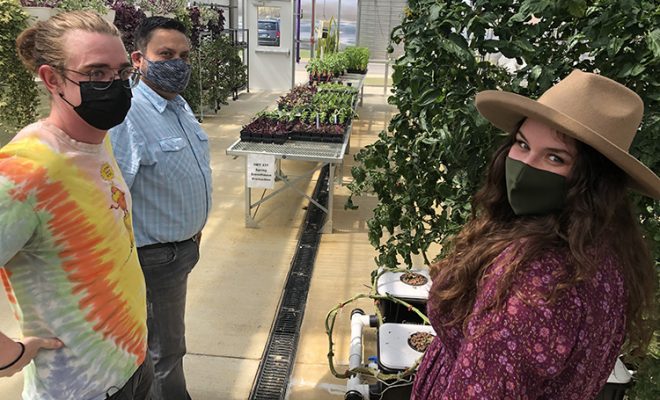 McHenry County College students enrolled in its Entrepreneurial Agriculture Associates Degree program include Kitt Garmisch of Crystal Lake, left, Israel Sandoval of Carpentersville, and Amanda Story of Algonquin.