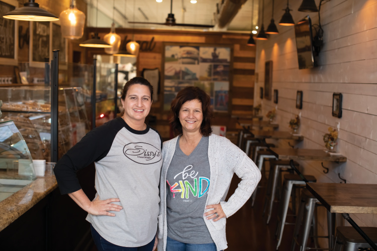 Store owners, Allison Jeffords, left and Kimberly Futrell at Sissy's- A Sweet Shoppe in downtown Metropolis, Illinois.