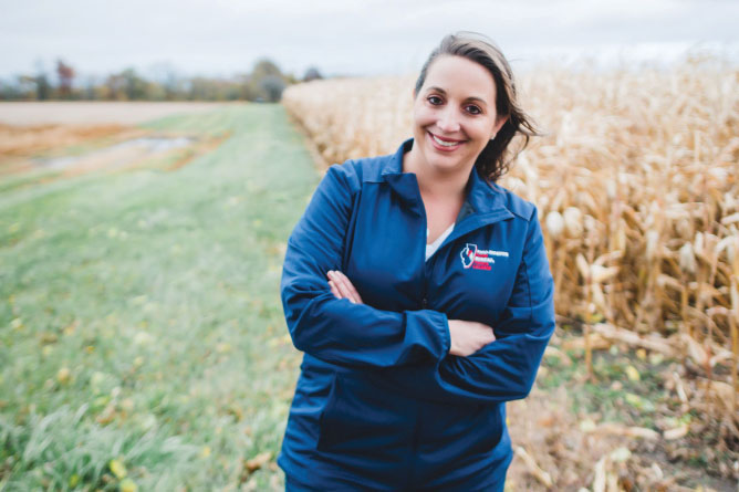 Krista Lottinville grows corn and soybeans with her family near Sheldon.
