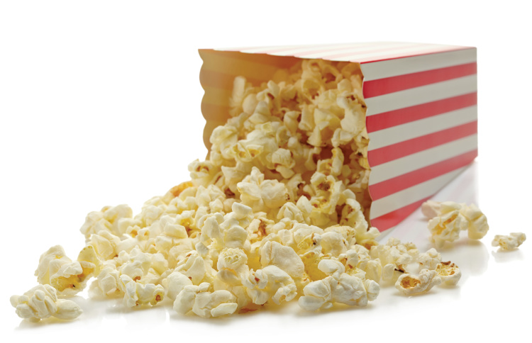Striped box of popcorn