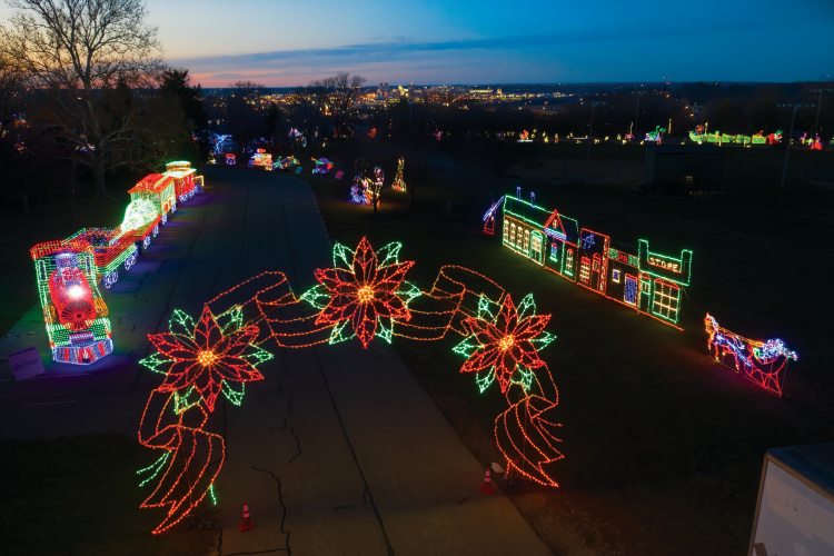 The hillside is covered with lights at Folepi's Winter Wonderland