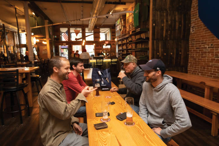 Customers at a table at the Stubborn German