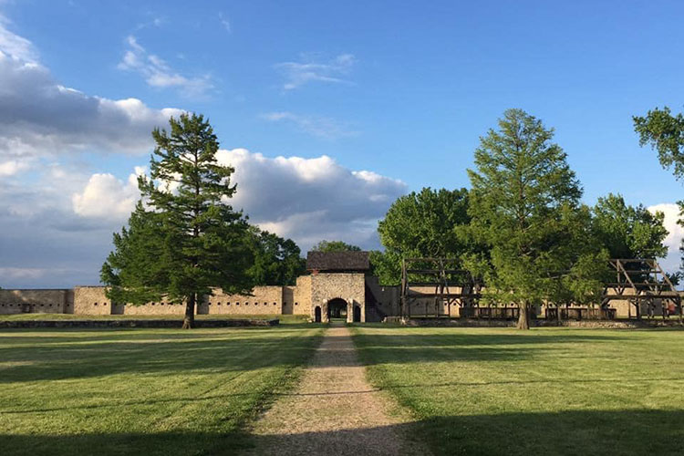 Fort de Chartres near the southern terminus of the Kaskaskia-Cahokia Trail