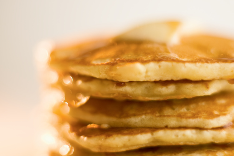 Stack of pancakes with butter