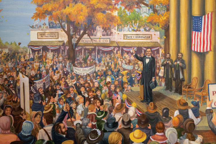 Art on display at the Lincoln Heritage Museum in Logan County