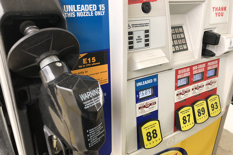 Illinois fuel pump at gas station