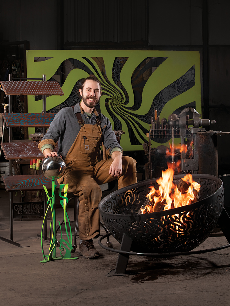 Nicholas Burke owns the award-winning Carbon Forge Design in McLeansboro. 