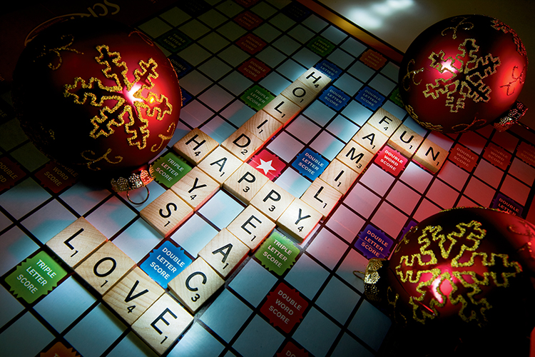 scrabble board; holiday traditions