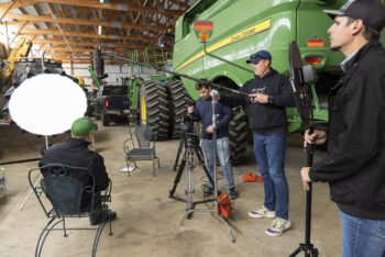 Members of Illinois Farm Bureau’s video production staff spent time with farmer Michael Ganschow of Bureau County for the farm sustainability documentary, “Sustaining Our Future: A Farm Family Story. 