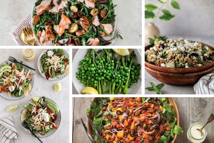 Collage of all five salad recipes 