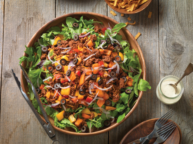 Confetti Beef Taco Salad