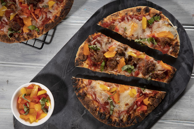 Farmers Market Flatbread Veggie Pizza with Italian Sausage