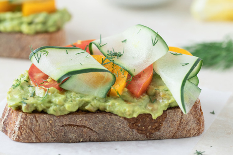 Avocado Toast with Tomato, Cucumber and Dill
