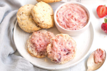 Bacon Biscuits with Strawberry Butter
