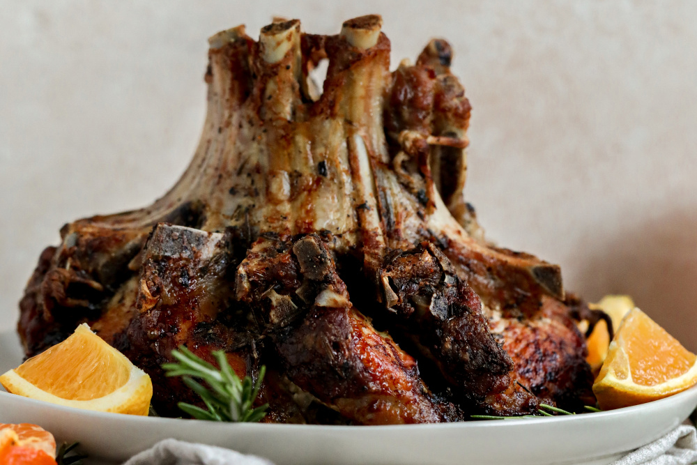 Garlic-Rosemary Crusted Crown Roast of Pork