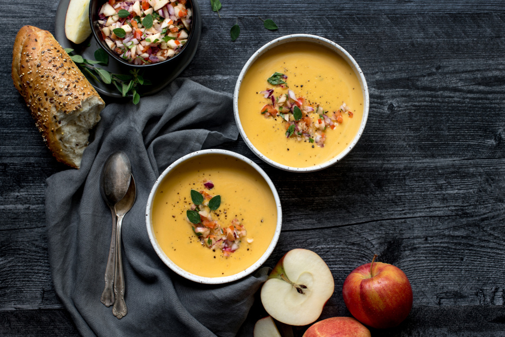 Sweet Potato Bisque with Apple Salsa 