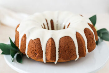 Spiced Pear Bundt Cake with Cream Cheese Glaze