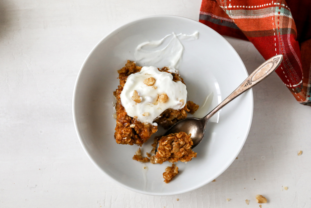 Overnight Pumpkin Oatmeal Bake