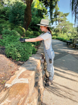 Veronica Laurent tending to plants at Chicago Botanic Gardens