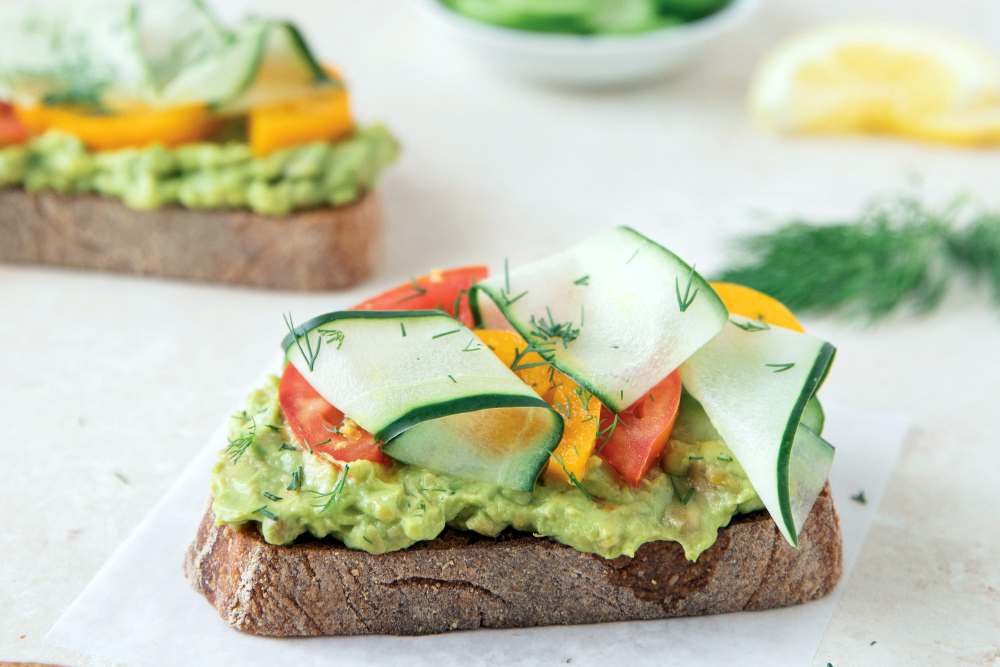 Avocado Toast with Tomato, Cucumber and Dill