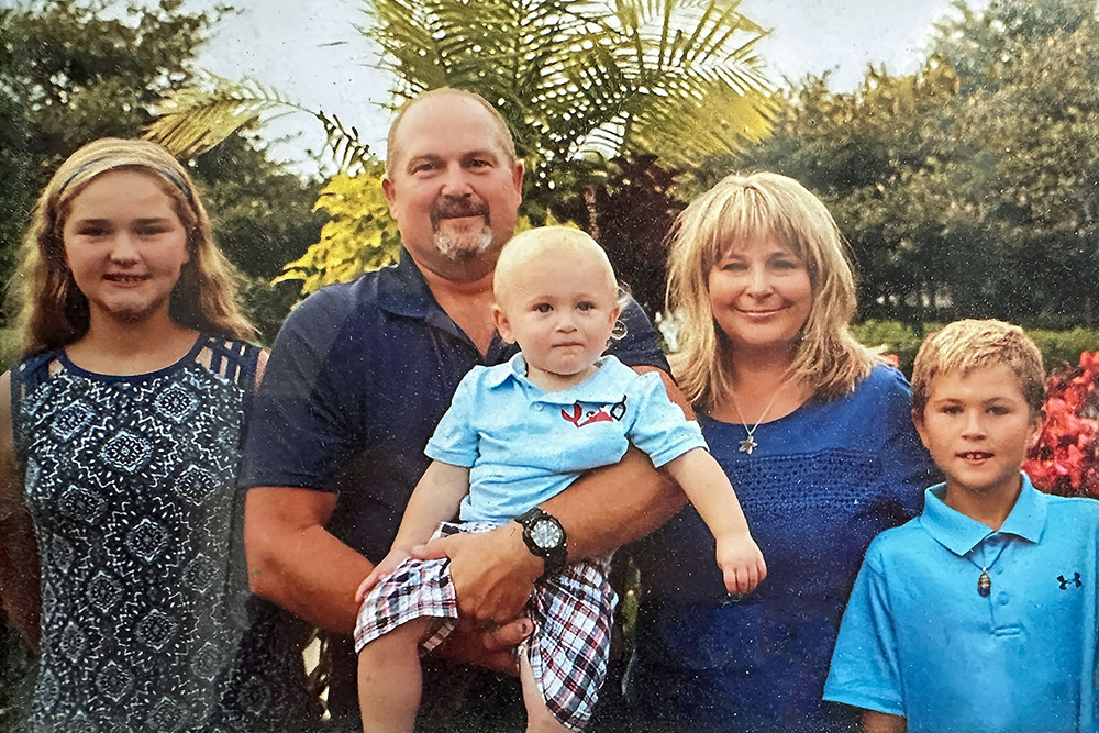 Brad Dearing with his family