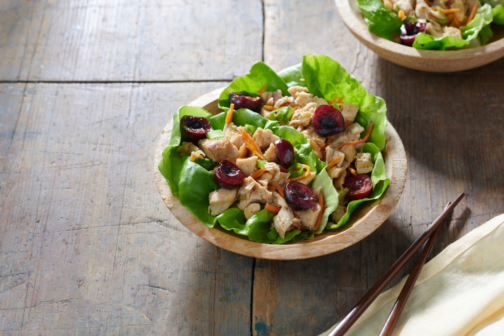 Sweet and Sour Cherry Chicken Lettuce Wraps