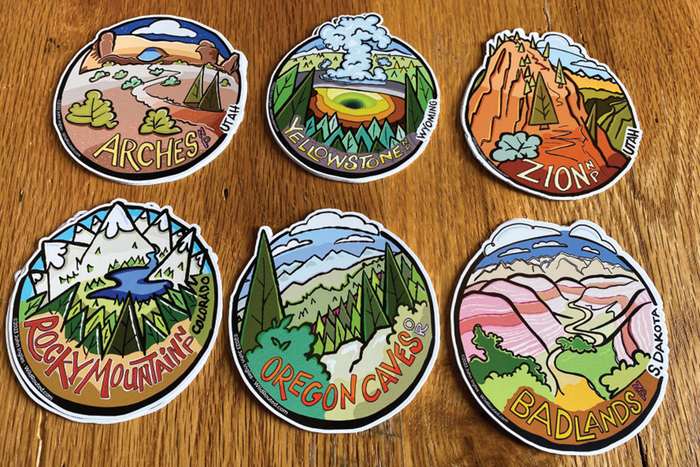 Wild Routed's circle National Park stickers