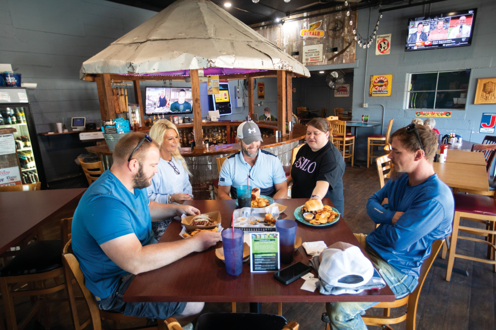 People eating at The Silo