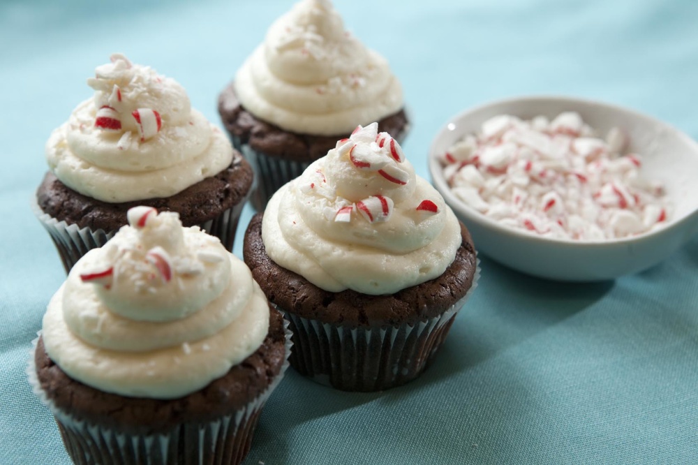 Chocolate Candy Cane Cupcakes
