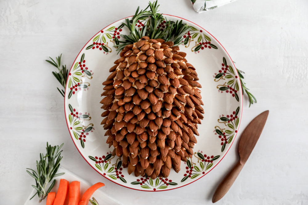 Winter Pine Cone Cheese Ball, discover this Christmas Recipes with healthy options when you adjust some ingredients
