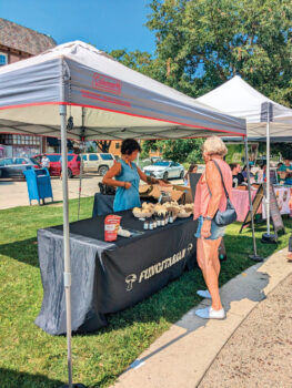A Fungitarian booth at a farmers market