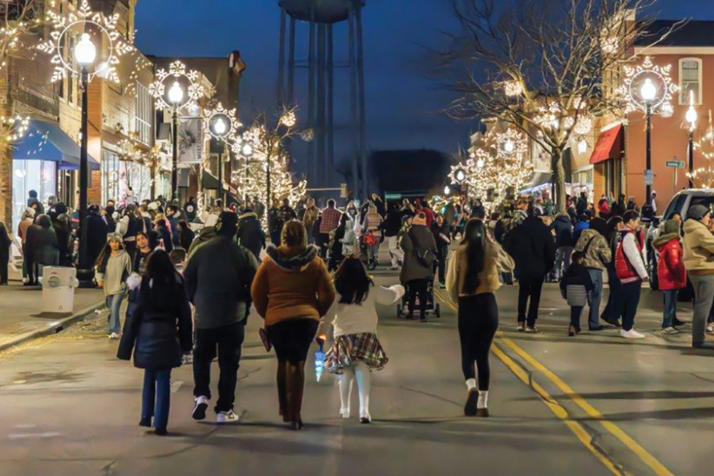 People strolling through the West Chicago Frosty Fest