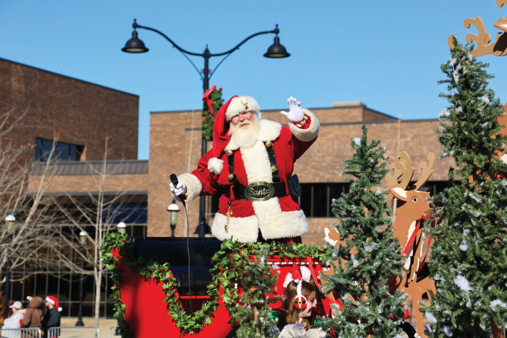 Santa waving in the parade 