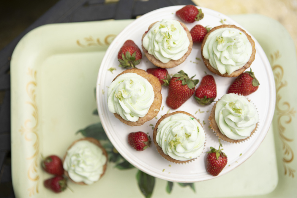 Strawberry Lime Margarita Cupcakes