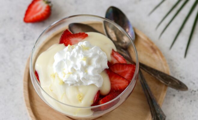 Lemon Custard with Strawberries