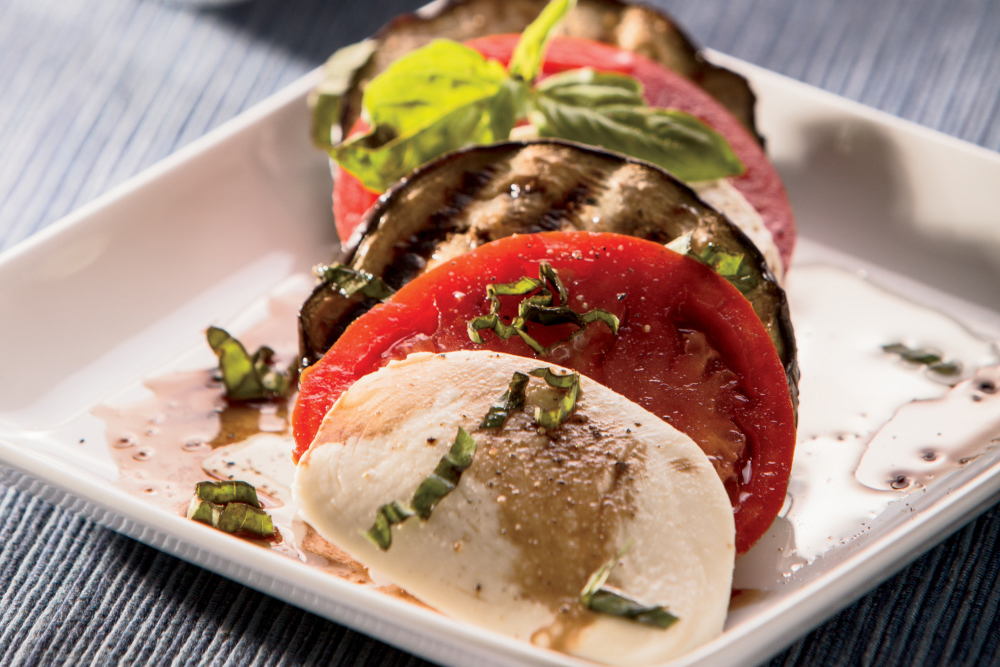 Grilled Eggplant Caprese Salad