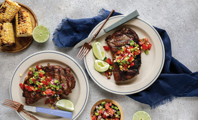 Rib-Eye Steak with Grilled Corn Salsa