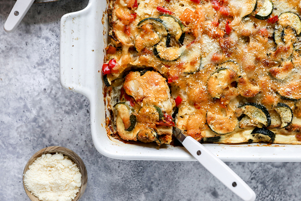 Roasted Summer Vegetable Strata
