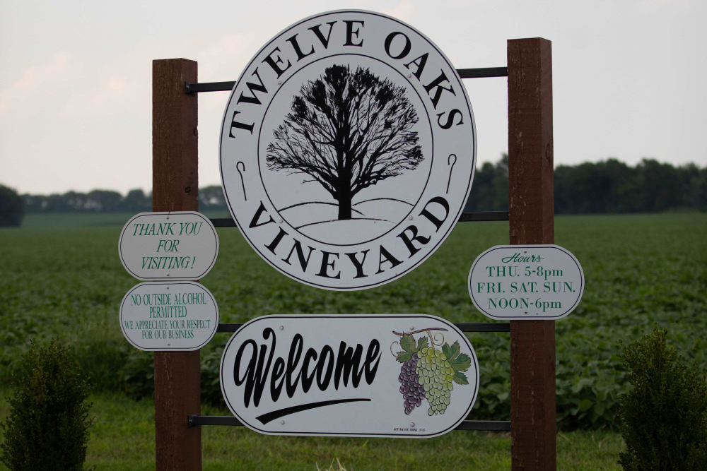 Twelve Oaks Vineyard sign 