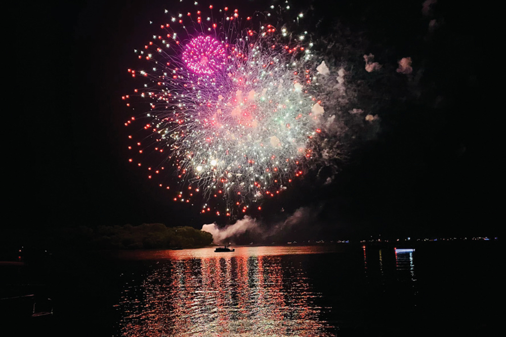 Fireworks over Carlyle Lake 